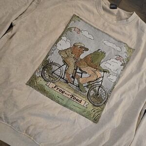 Frog and Toad Together Best Friends Tapestry Sweatshirt 2XL Beige Cottagecore